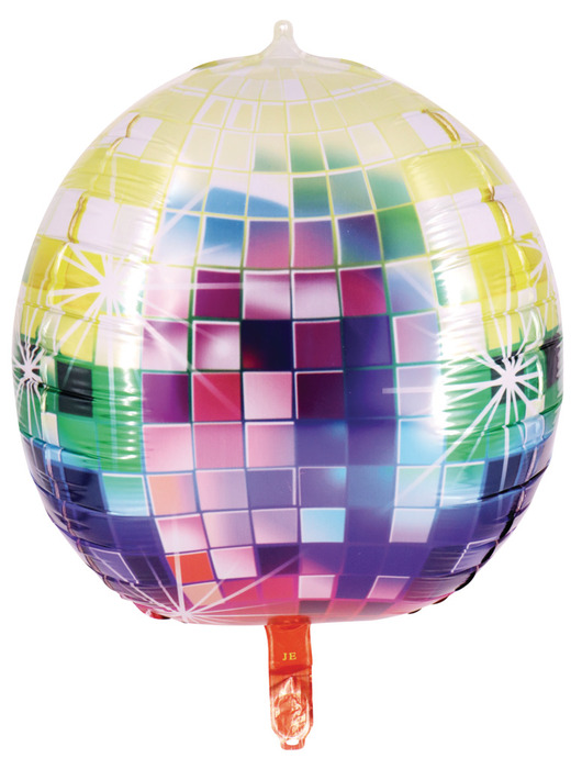 Discokugle folieballon multifarvet 1 stk. Ø35 cm